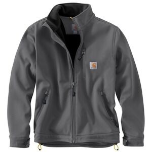Carhartt Crowley Men's Gray Full Zip Softshell Jacket Fleece Lined Logo Size L
